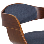 2 vintage stoelen set met armleuning van donker hout en stof - meerdere kleuren