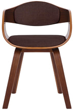 2 vintage stoelen set met armleuning van donker hout en stof - meerdere kleuren