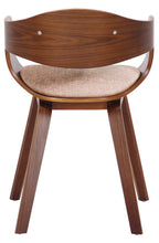 2 vintage stoelen set met armleuning van donker hout en stof - meerdere kleuren