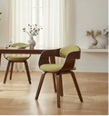 2 vintage stoelen set met armleuning van donker hout en stof - meerdere kleuren