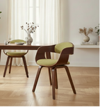 2 vintage stoelen set met armleuning van donker hout en stof - meerdere kleuren