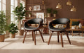 2 design stoelen set ergonomisch met armleuning van hout en kunstleer - meerdere kleuren