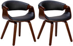 2 design stoelen set ergonomisch met armleuning van hout en kunstleer - meerdere kleuren