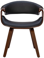 Design stoel ergonomisch met armleuning van hout en kunstleer - meerdere kleuren