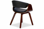 Design stoel ergonomisch met armleuning van hout en kunstleer - meerdere kleuren