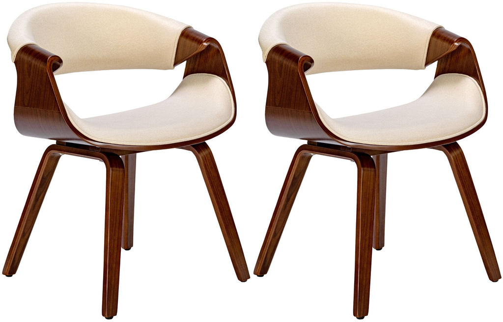 2 design stoelen set ergonomisch met armleuning van hout en stof - meerdere kleuren