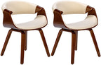 2 design stoelen set ergonomisch met armleuning van hout en stof - meerdere kleuren