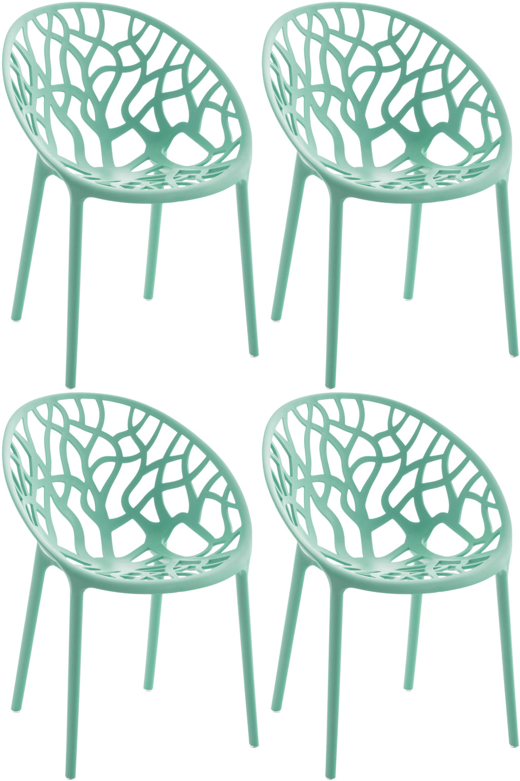 Set van 4 design tuinstoelen van gerecycled kunststof - meerdere kleuren