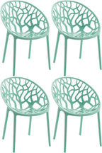 Set van 4 design tuinstoelen van gerecycled kunststof - meerdere kleuren