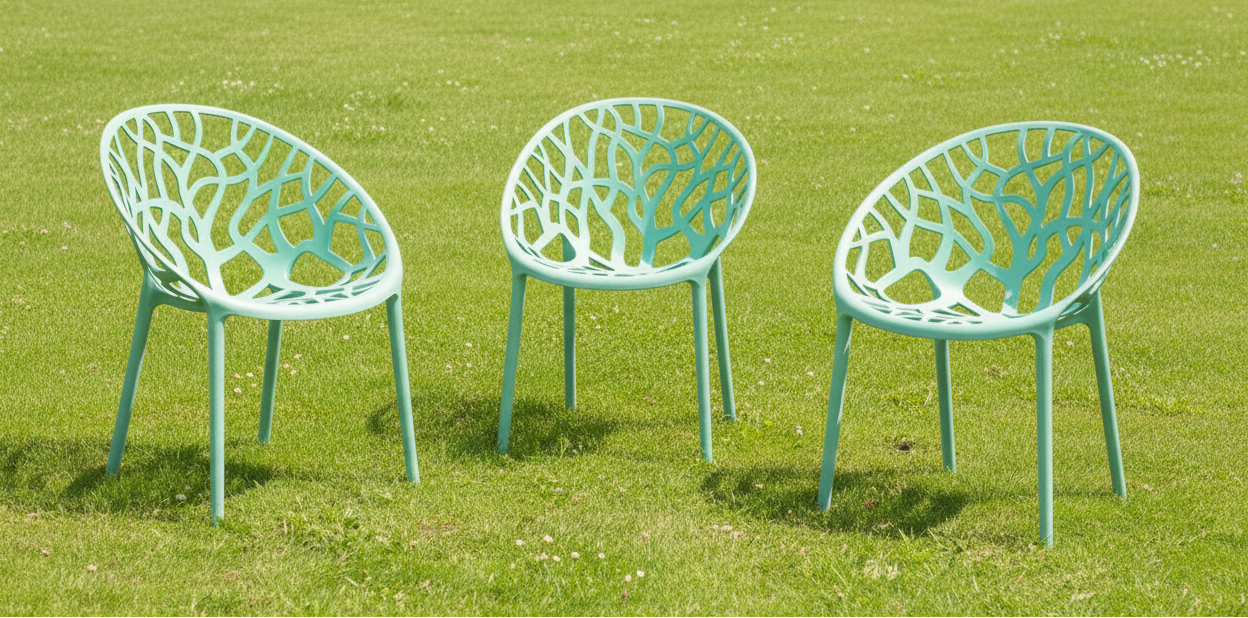 Set van 4 design tuinstoelen van gerecycled kunststof - meerdere kleuren