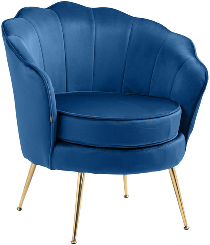 Retro fauteuil lounge schelp stoel fluweel met gouden poten - meerdere kleuren
