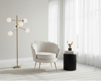 Retro fauteuil lounge schelp stoel fluweel met gouden poten - meerdere kleuren