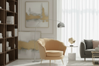 Retro fauteuil lounge schelp stoel fluweel met gouden poten - meerdere kleuren