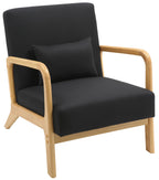 Design vintage fauteuil lounge stoel met armleuningen van rubber hout - meerdere kleuren