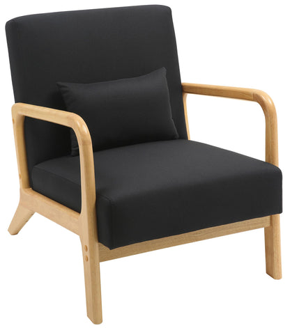 Design vintage fauteuil lounge stoel met houten armleuningen - meerdere kleuren