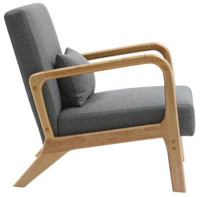 Design vintage fauteuil lounge stoel met houten armleuningen - meerdere kleuren