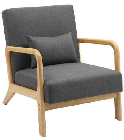 Design vintage fauteuil lounge stoel met houten armleuningen - meerdere kleuren