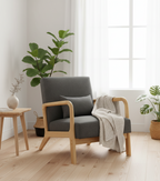 Design vintage fauteuil lounge stoel met armleuningen van rubber hout - meerdere kleuren
