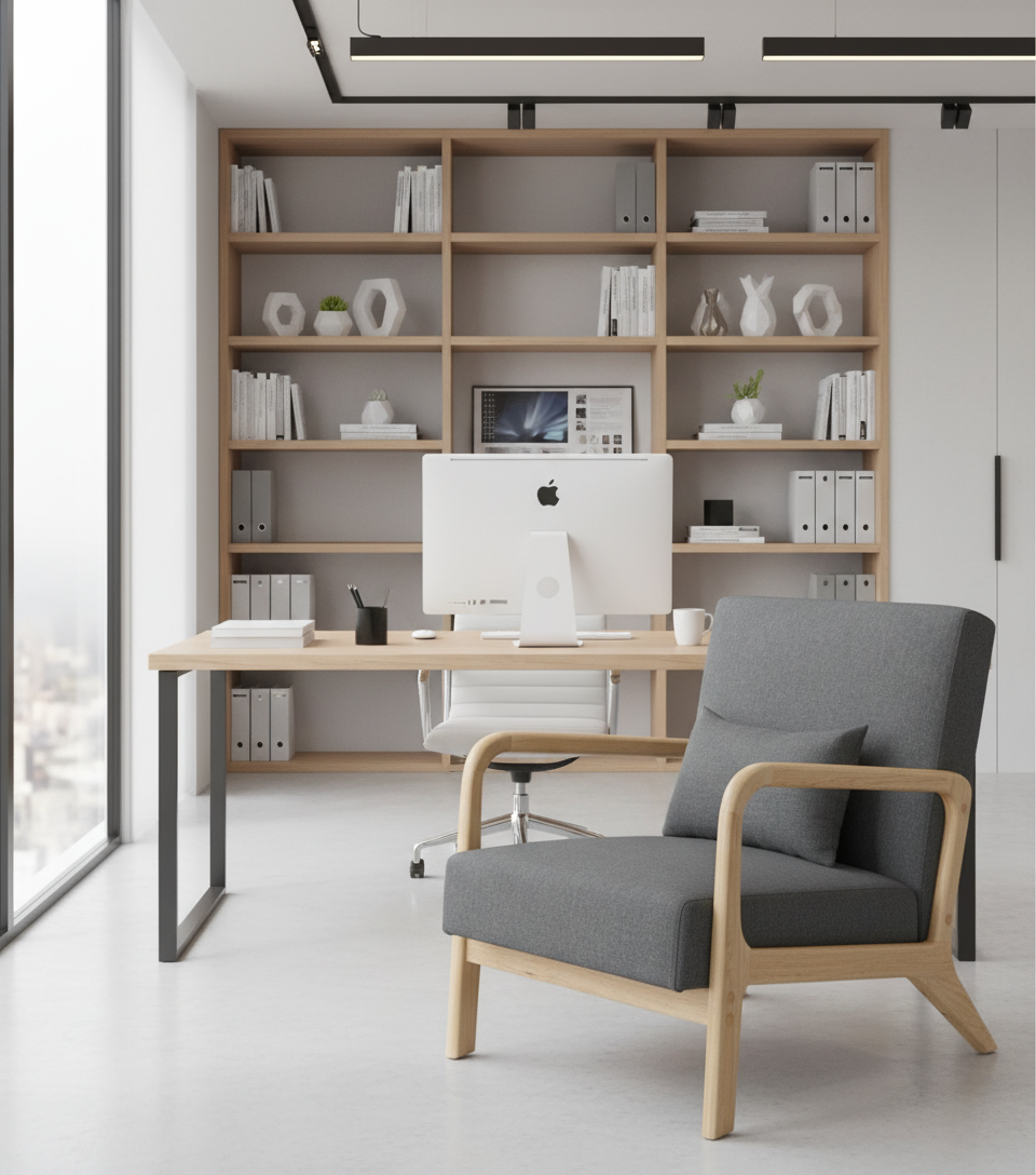 Design vintage fauteuil lounge stoel met houten armleuningen - meerdere kleuren