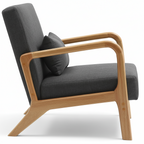 Design vintage fauteuil lounge stoel met armleuningen van rubber hout - meerdere kleuren