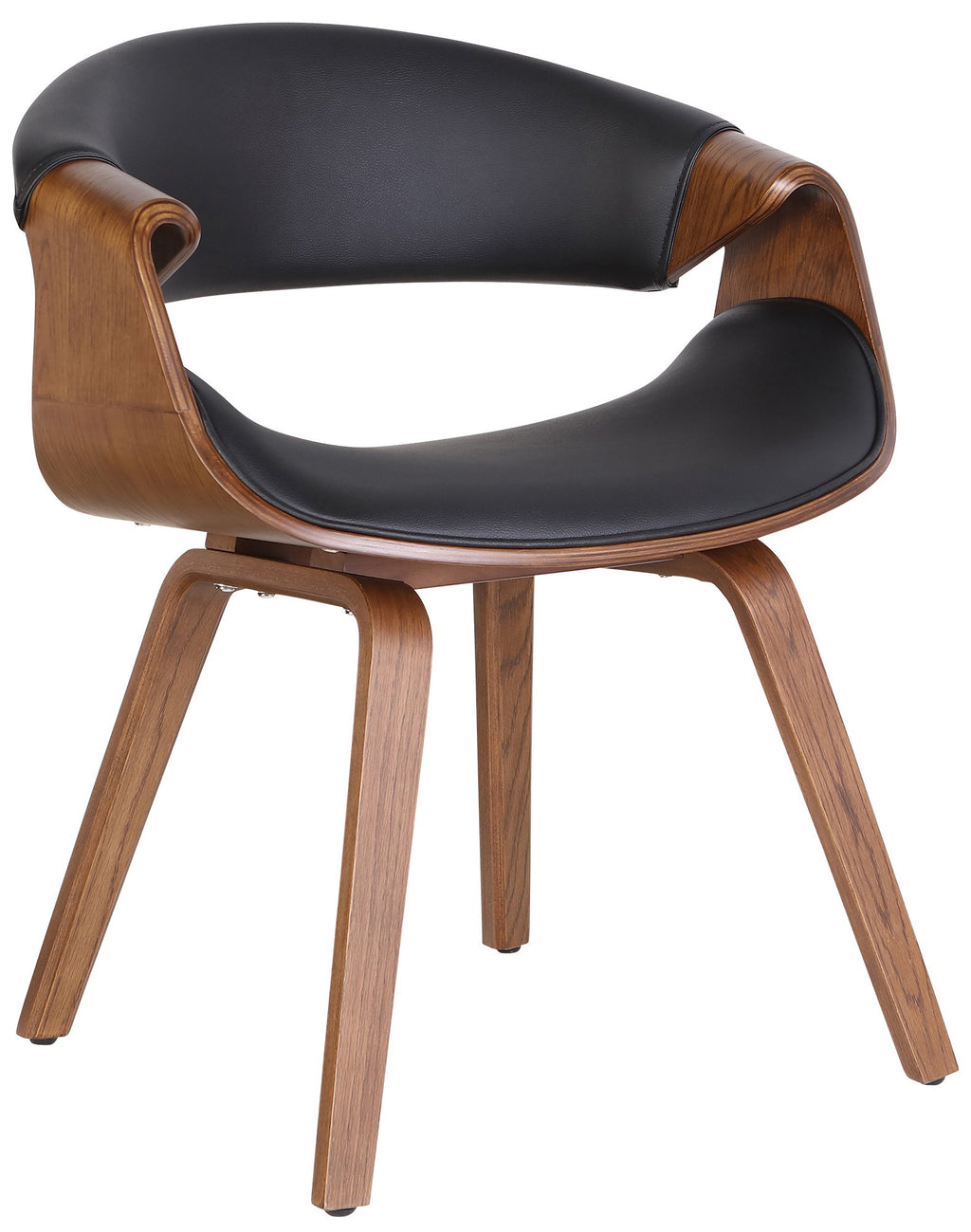 Design stoel ergonomisch met armleuning van hout en kunstleer - meerdere kleuren