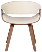 Design stoel ergonomisch met armleuning van hout en kunstleer - meerdere kleuren