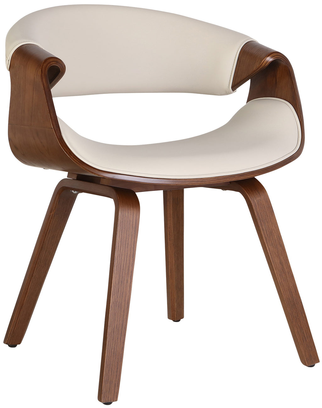 Design stoel ergonomisch met armleuning van hout en kunstleer - meerdere kleuren