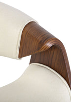 Design stoel ergonomisch met armleuning van hout en stof - meerdere kleuren