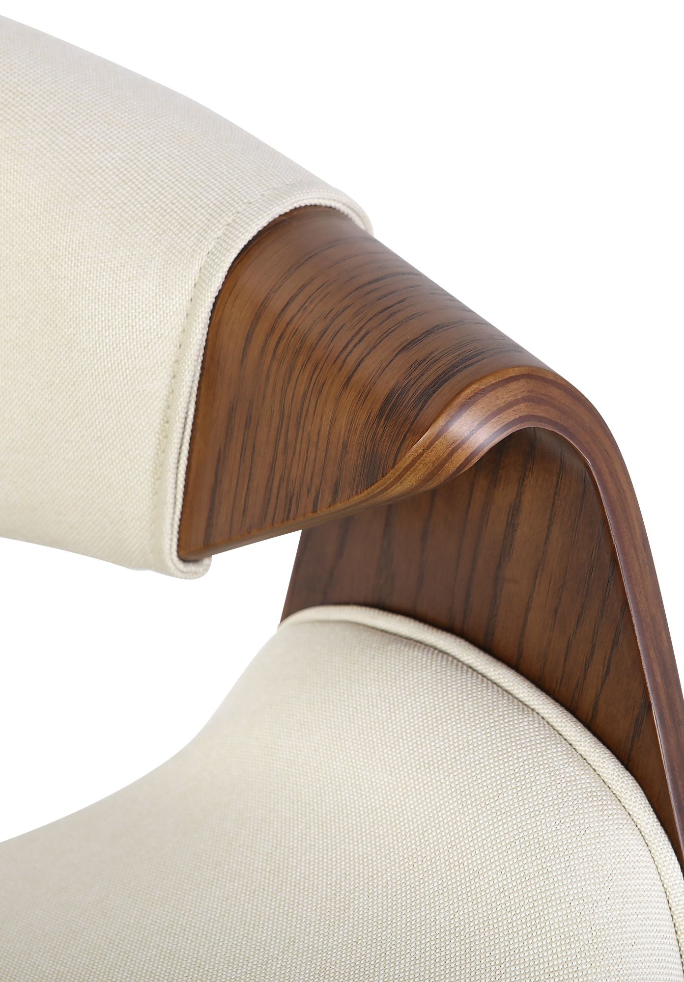 Design stoel ergonomisch met armleuning van hout en stof - meerdere kleuren