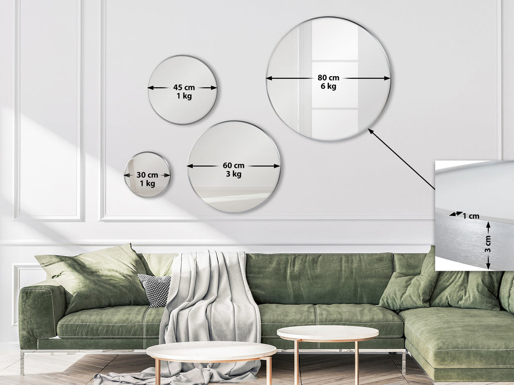 Wandspiegel modern rond - meerdere kleuren en maten