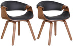 2 design stoelen set ergonomisch met armleuning van hout en kunstleer - meerdere kleuren