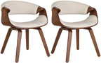 2 design stoelen set ergonomisch met armleuning van hout en kunstleer - meerdere kleuren