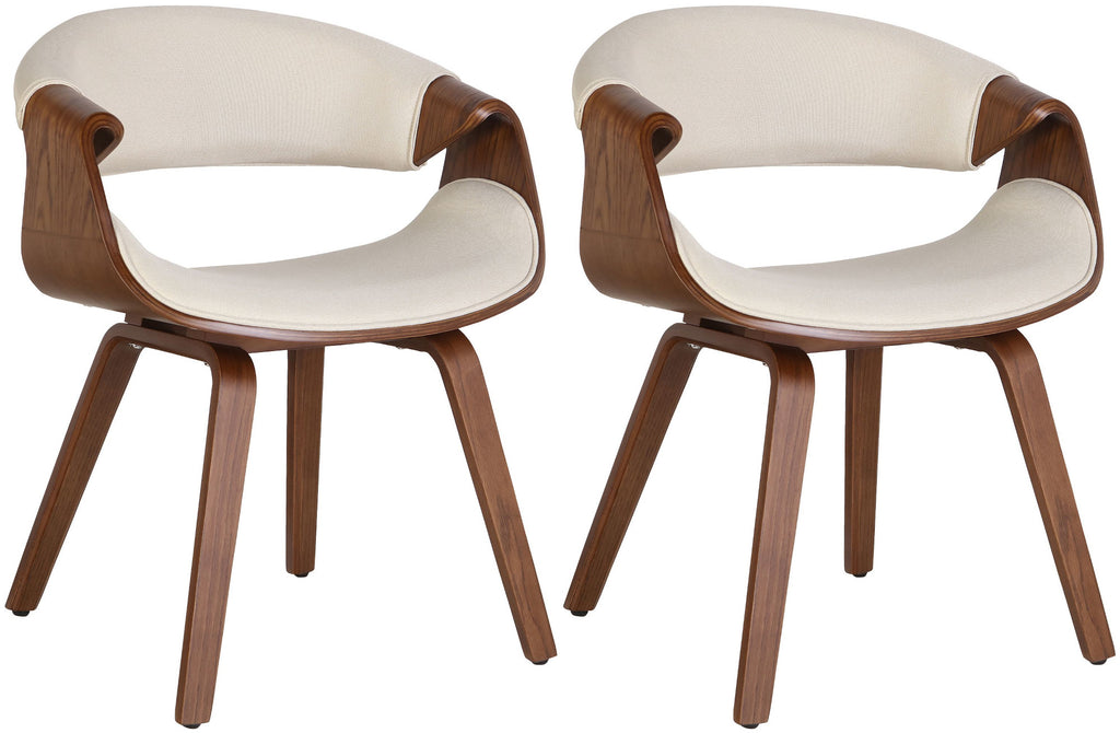2 design stoelen set ergonomisch met armleuning van hout en stof - meerdere kleuren