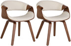 2 design stoelen set ergonomisch met armleuning van hout en stof - meerdere kleuren