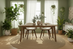 2 design stoelen set ergonomisch met armleuning van hout en stof - meerdere kleuren
