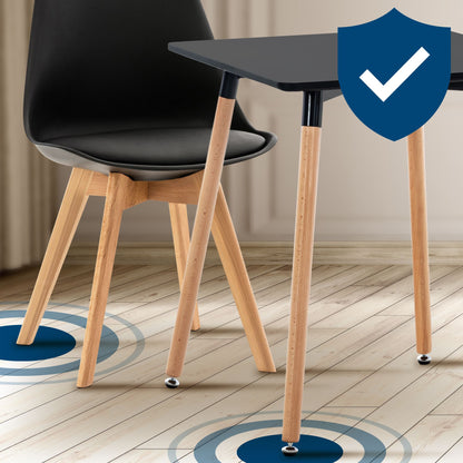 Meubel set eetkamer compleet 4 personen kuipstoelen en tafel beukenhout - zwart en bruin