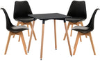 Meubel set eetkamer compleet 4 personen kuipstoelen en tafel beukenhout - zwart en bruin
