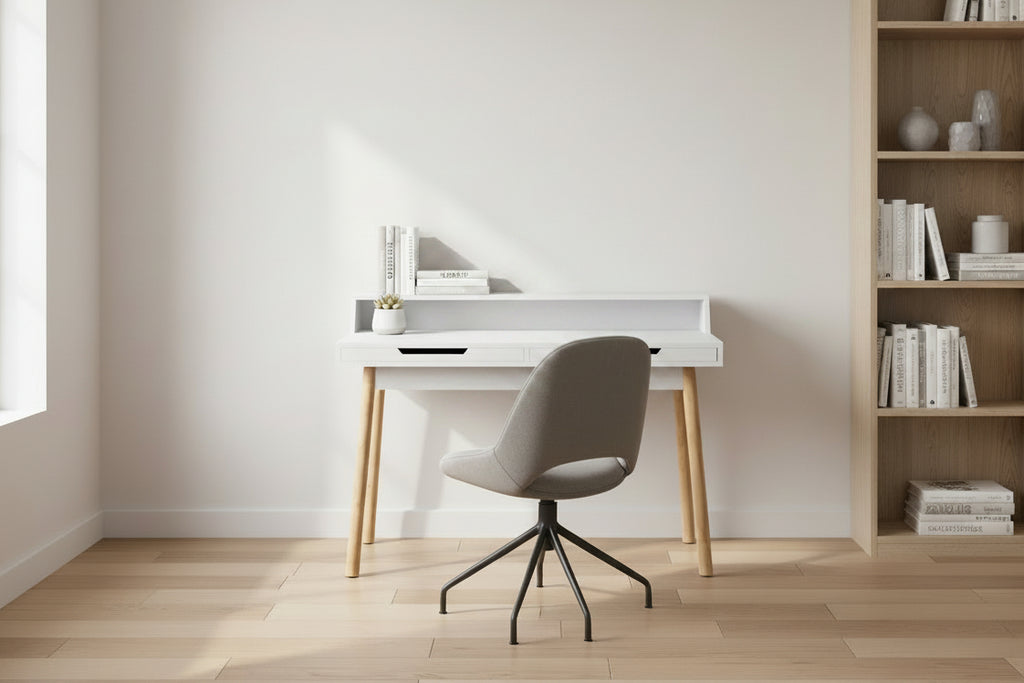 Modern bureau tafel van hout - wit en bruin