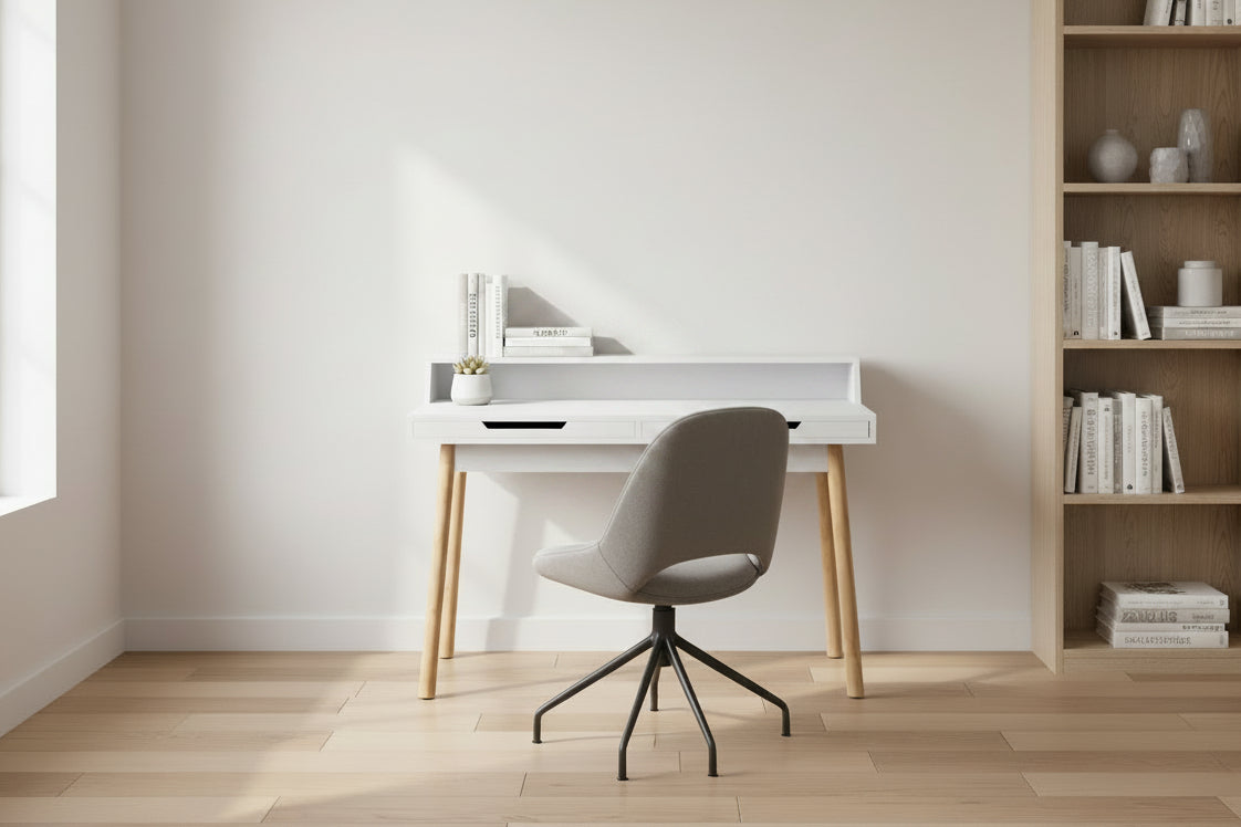 Modern bureau tafel van hout - wit en bruin