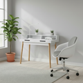 Modern bureau tafel van hout - wit en bruin