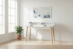 Modern bureau tafel van hout - wit en bruin