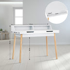 Modern bureau tafel van hout - wit en bruin