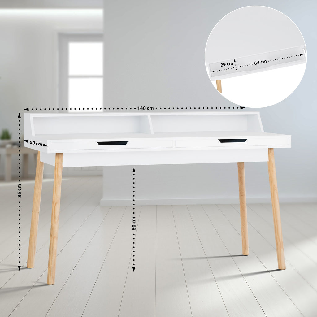Modern bureau tafel van hout - wit en bruin