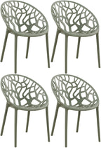 Set van 4 design tuinstoelen van gerecycled kunststof - meerdere kleuren