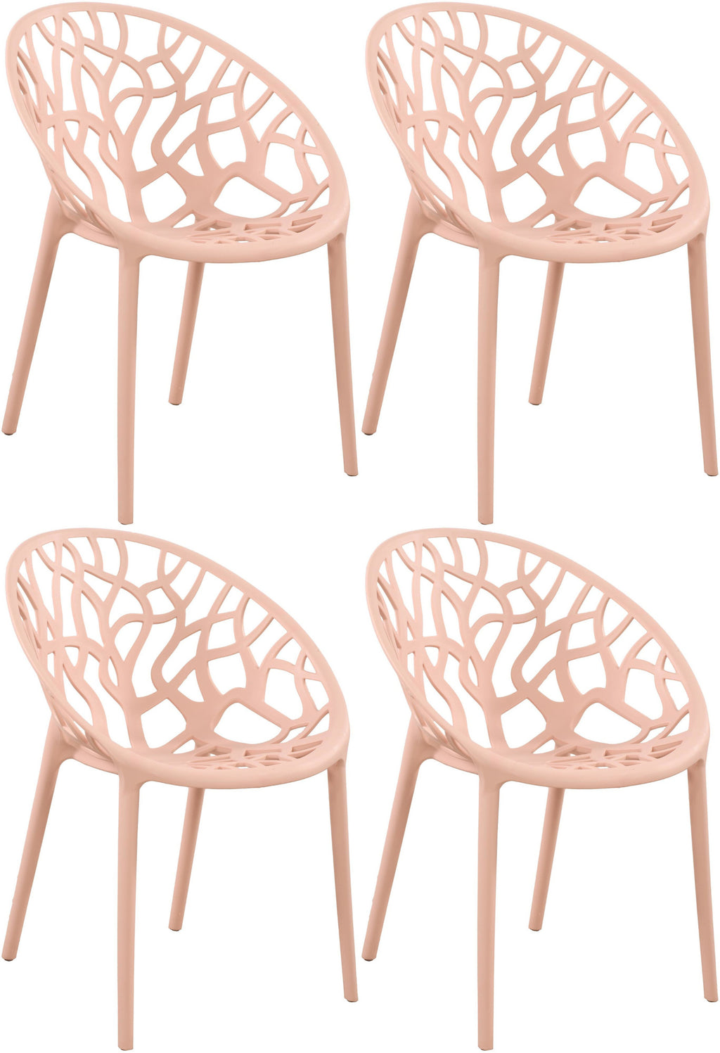 Set van 4 design tuinstoelen van gerecycled kunststof - meerdere kleuren