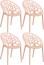Set van 4 design tuinstoelen van gerecycled kunststof - meerdere kleuren