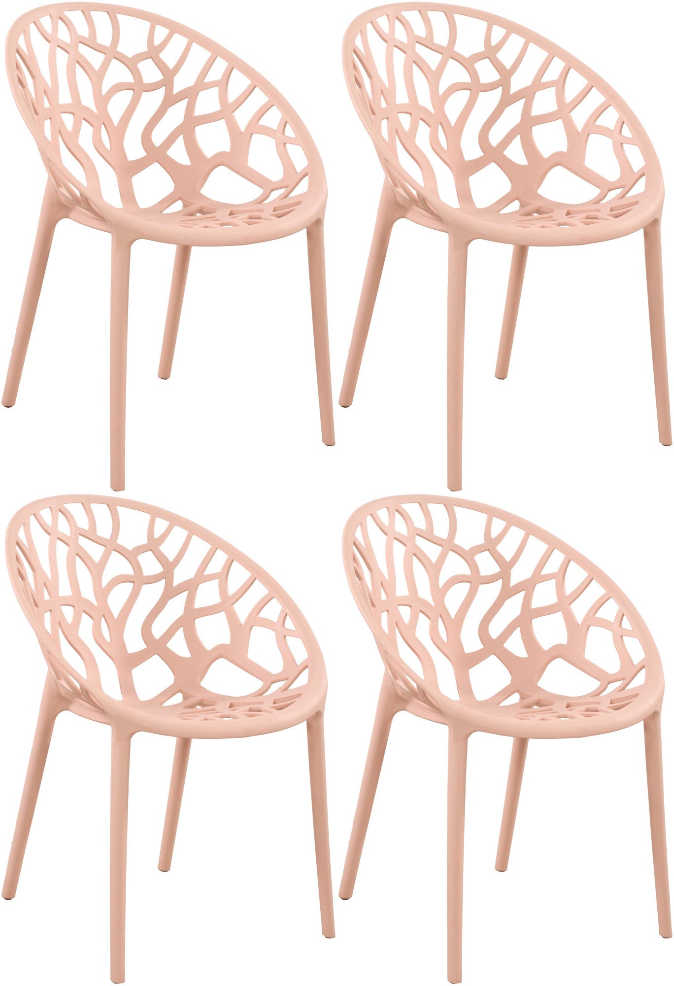 Set van 4 design tuinstoelen van gerecycled kunststof - meerdere kleuren