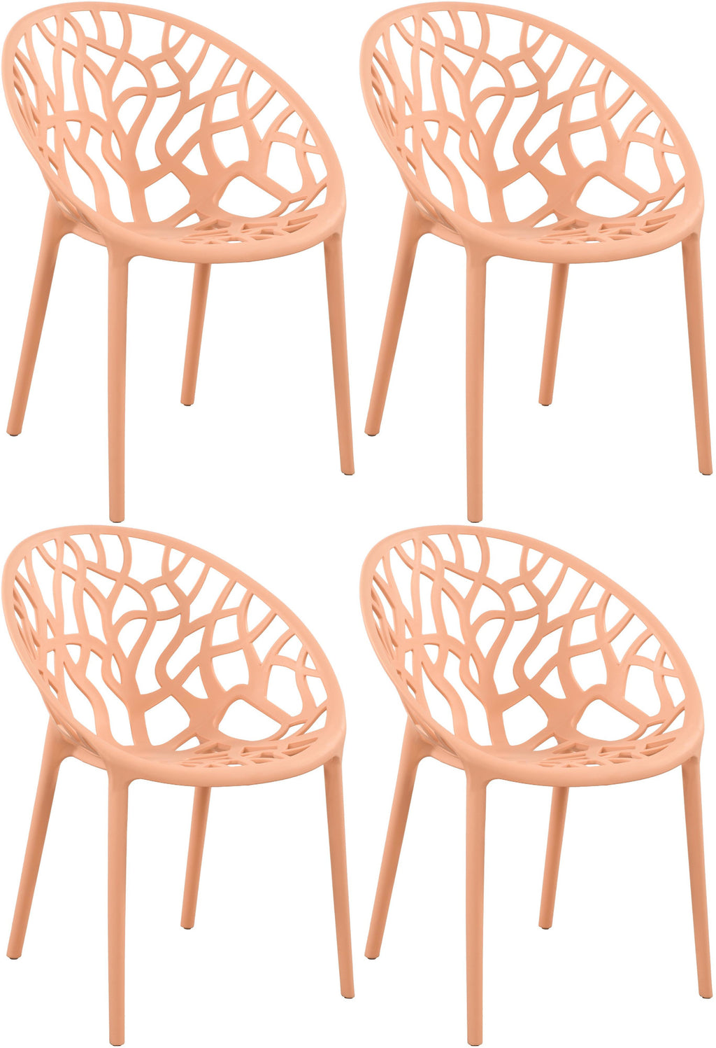 Set van 4 design tuinstoelen van gerecycled kunststof - meerdere kleuren