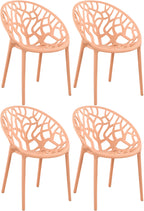 Set van 4 design tuinstoelen van gerecycled kunststof - meerdere kleuren