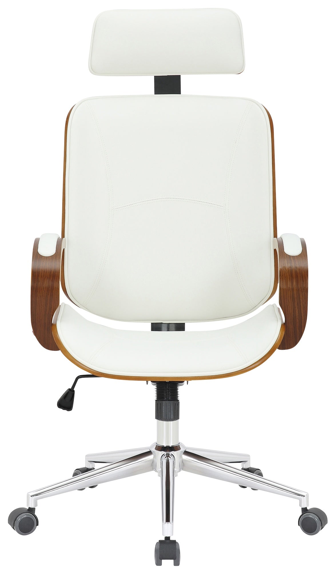 Design bureaustoel van gebogen donker hout en duurzaam kunstleer - meerdere kleuren